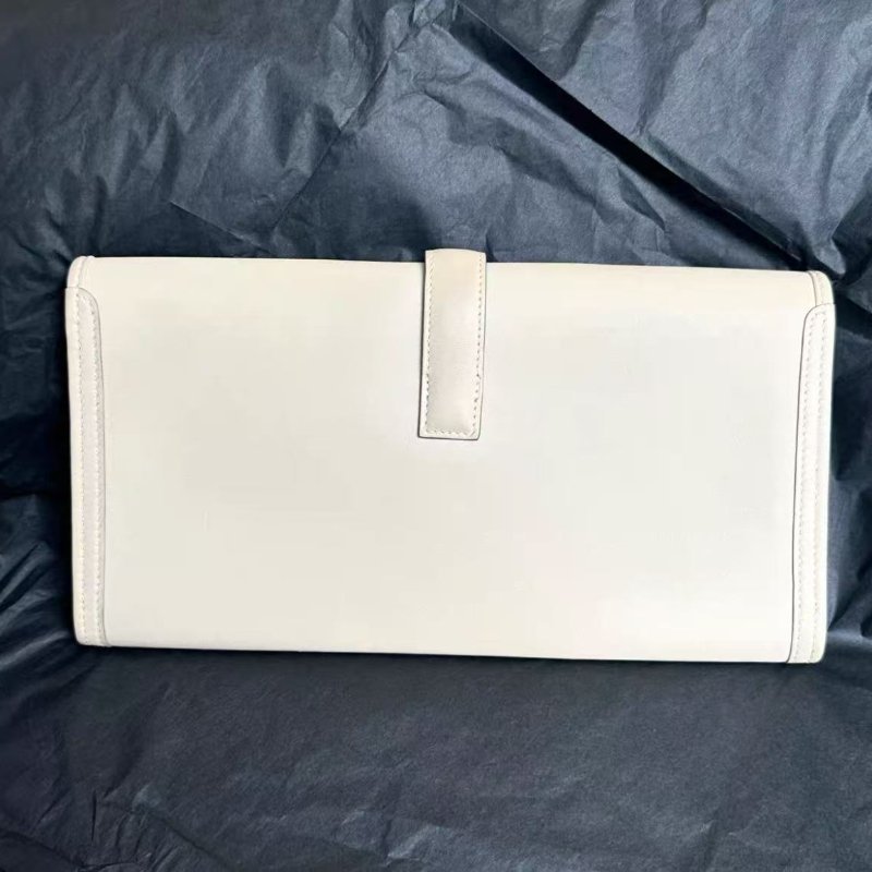 ✨Hermes 冰川白jige手拿包 底長29cm 98新 配件塵袋-4