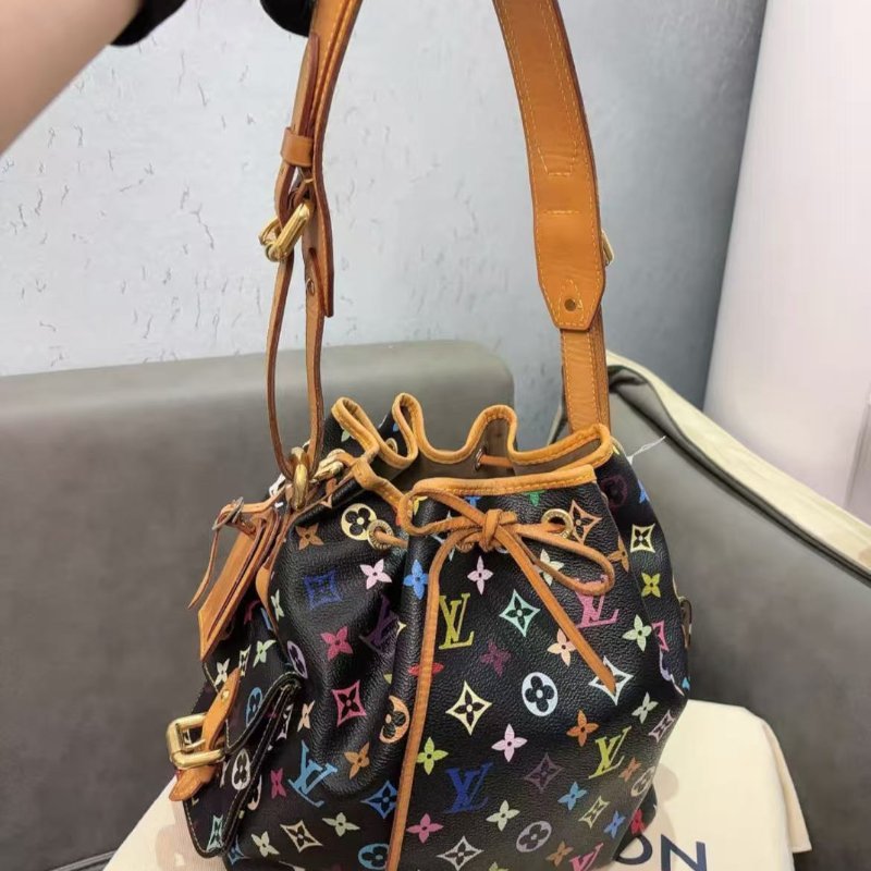 LV黑三彩水桶包 很新 配件塵袋-0