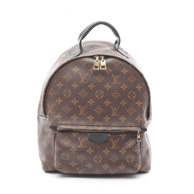 LOUIS VUITTON 棕櫚泉背包 MM M44874 字母帆布 棕色 二手-0