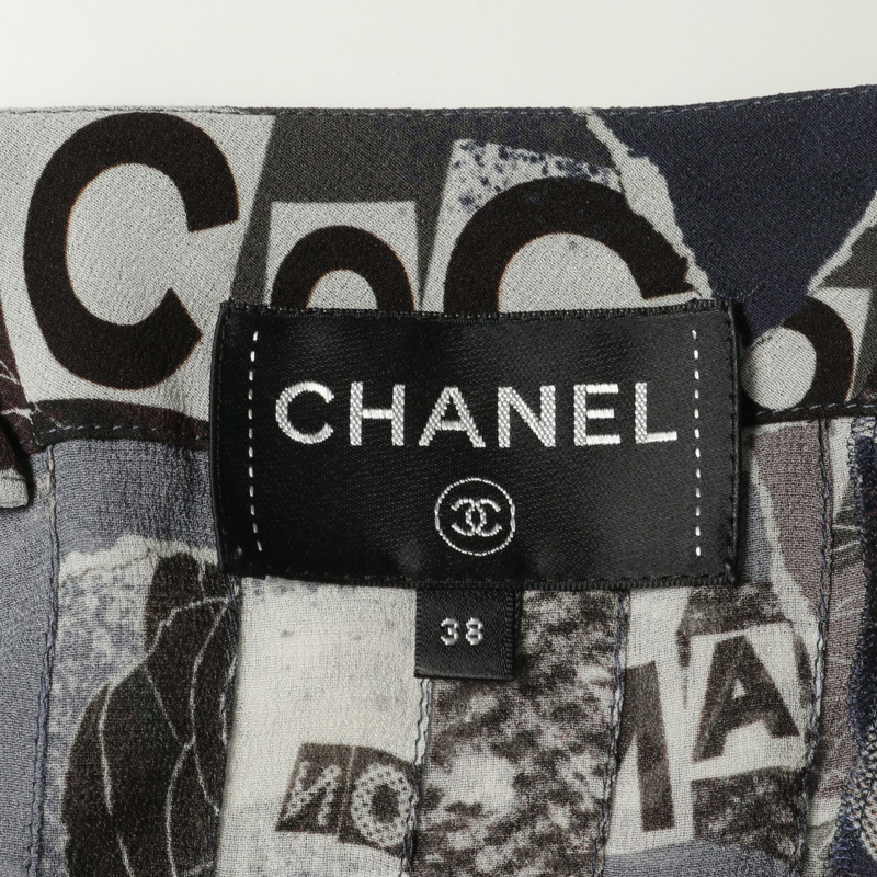 CHANEL COCO Mark Camelia 洋裝 P63200V48706 絲綢 海軍藍 多色 #38 二手女裝-2