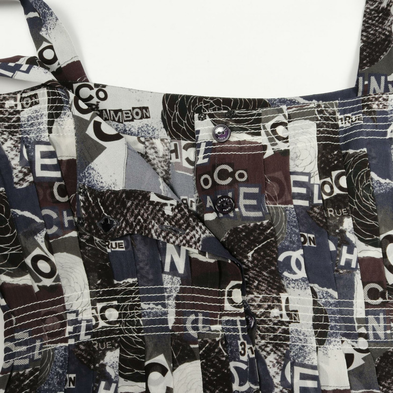 CHANEL COCO Mark Camelia 洋裝 P63200V48706 絲綢 海軍藍 多色 #38 二手女裝-7