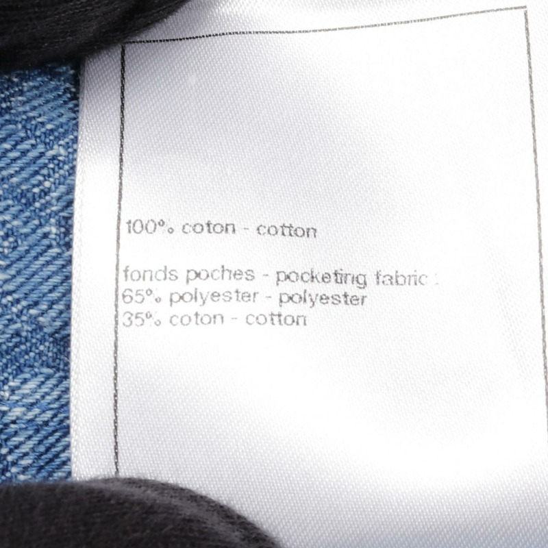 香奈兒山茶花牛仔連身裙,帶紐帶,棉質,藍色,42 碼,二手,女款-3