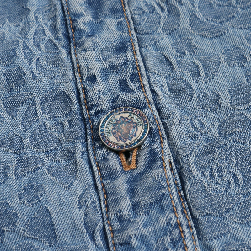 香奈兒山茶花牛仔連身裙,帶紐帶,棉質,藍色,42 碼,二手,女款-7