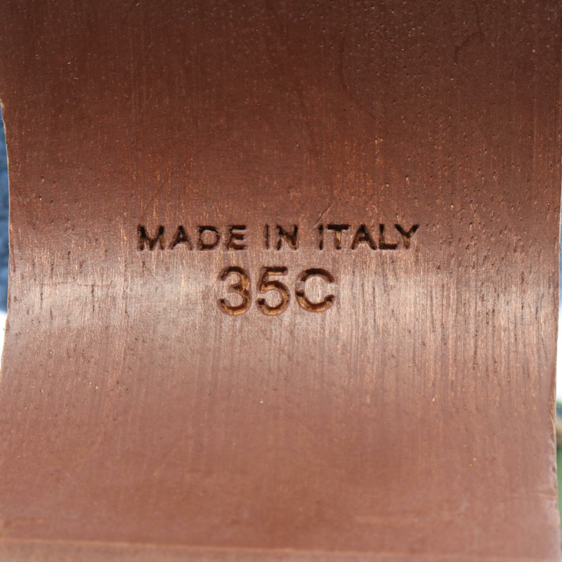 香奈兒厚底坡跟涼鞋 帆布 藍綠色 35C 號 二手 女士-5