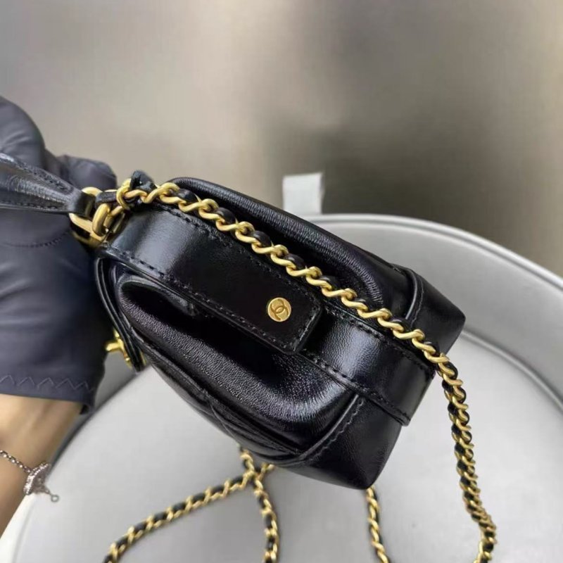 Chanel 黑金油蠟皮24A 醫生包小號18*12 99新 配件塵袋-3