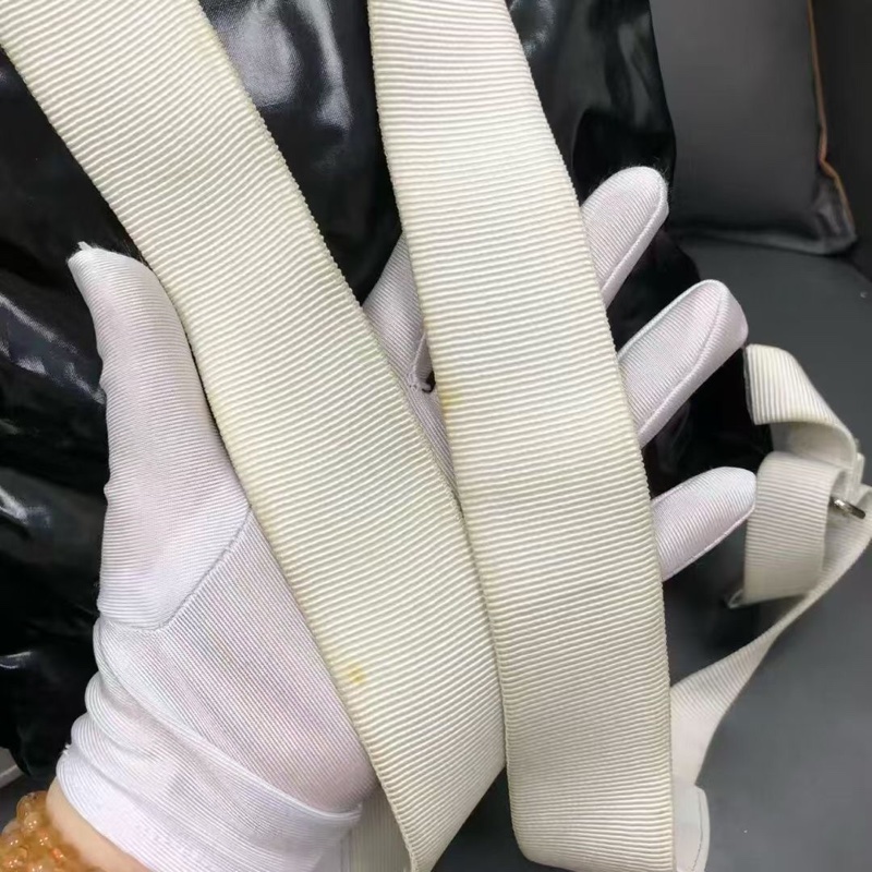 二手Chanel香奈兒游輪系列秀款黑白熊貓雙肩包,鐳射27開-8