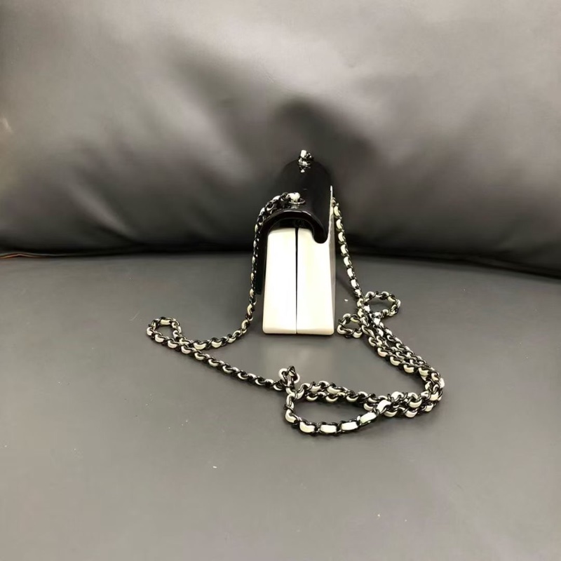 21s Chanel Vic亞克力材質限量秀款 CF mini晚宴包 黑白熊貓 拼色尺寸12✖️8✖️5 30開  成色很好-8