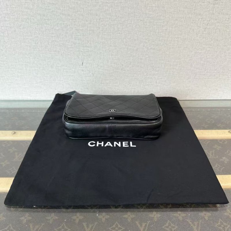 CHANEL 黑銀菱格紋子母雙子星斜背包 20*14*4.5 98新 配件塵袋-2