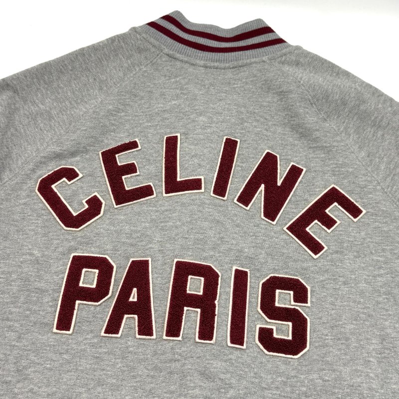 全新有吊牌 Celine外套 大C標誌Logo Jacket 100%棉棒球服 灰色經典百搭款學院風 XS碼-5