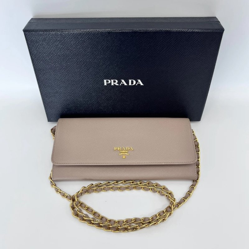 PRADA 裸粉色牛皮法棍肩背斜背包 21*10.5*2.5 98新 配件塵袋盒子-0