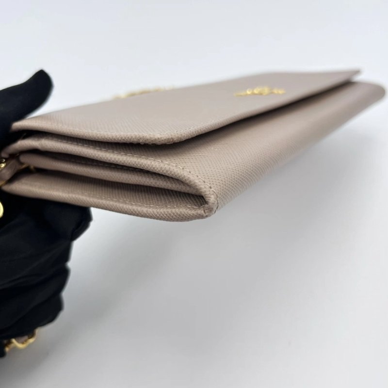 PRADA 裸粉色牛皮法棍肩背斜背包21*10.5*2.5 98新配件塵袋盒子-4