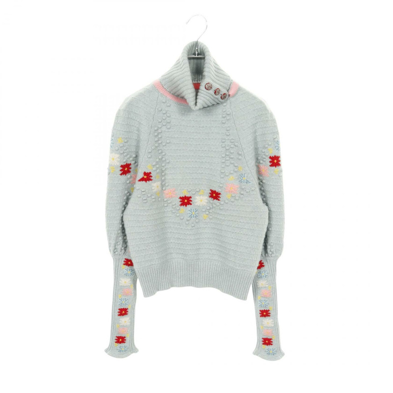 CHANEL 針織毛衣套頭衫 P52066K06714 羊絨藍色多色 #36 二手女款-0