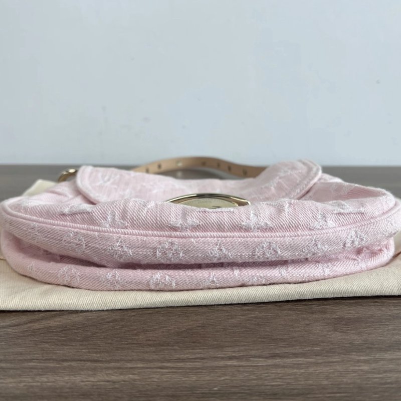 LV SUNSET粉色單寧金扣手提元寶包芯片款27*18*3 99新配件塵袋-3