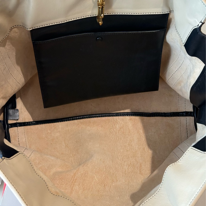 Chloé 粉黑色托特包 拼色 大容量 購物袋 通勤包-5