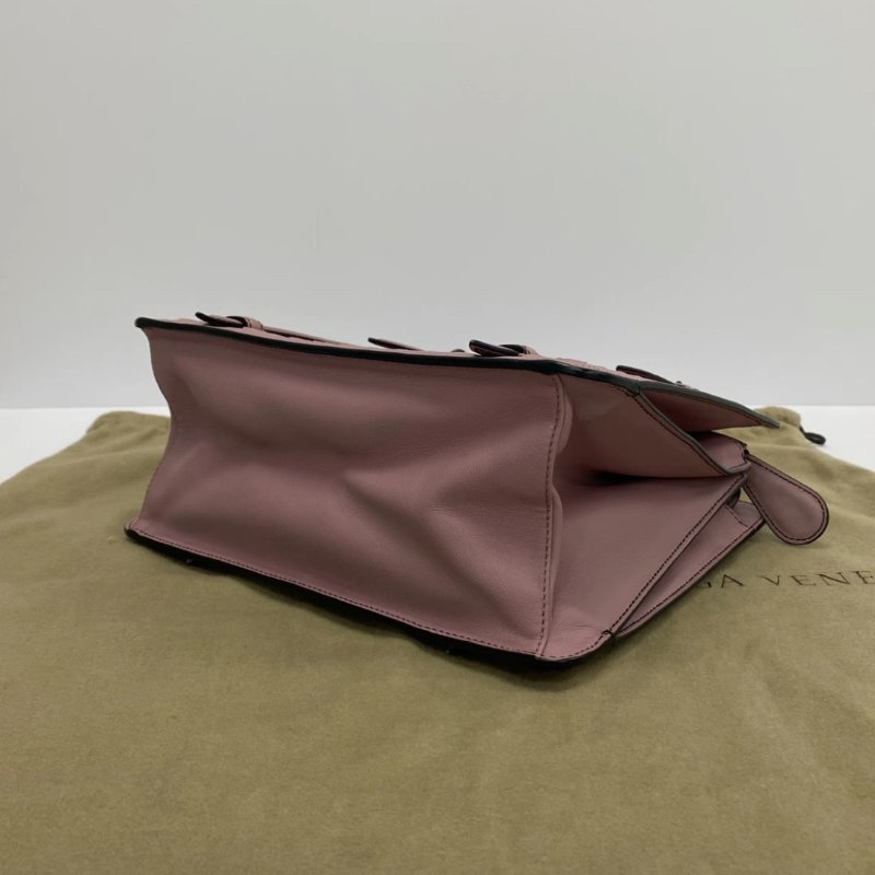 BV 編織豆沙粉腋下托特風琴包 26*21.5*6 99新配件塵袋-2