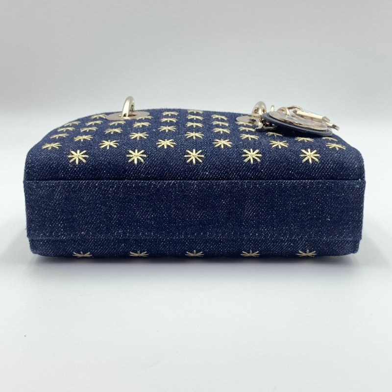 Dior  Micro Joy  Mini lady Dior  橫版 深藍色銀扣 滿印星星刺繡牛仔材質 22編碼 配長短肩帶,可斜孭可手提-6