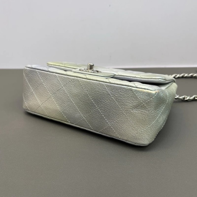 CHANEL 22C漸變銀扣大mini肩背斜背鏈條包20*12*6 98新配件塵袋-2