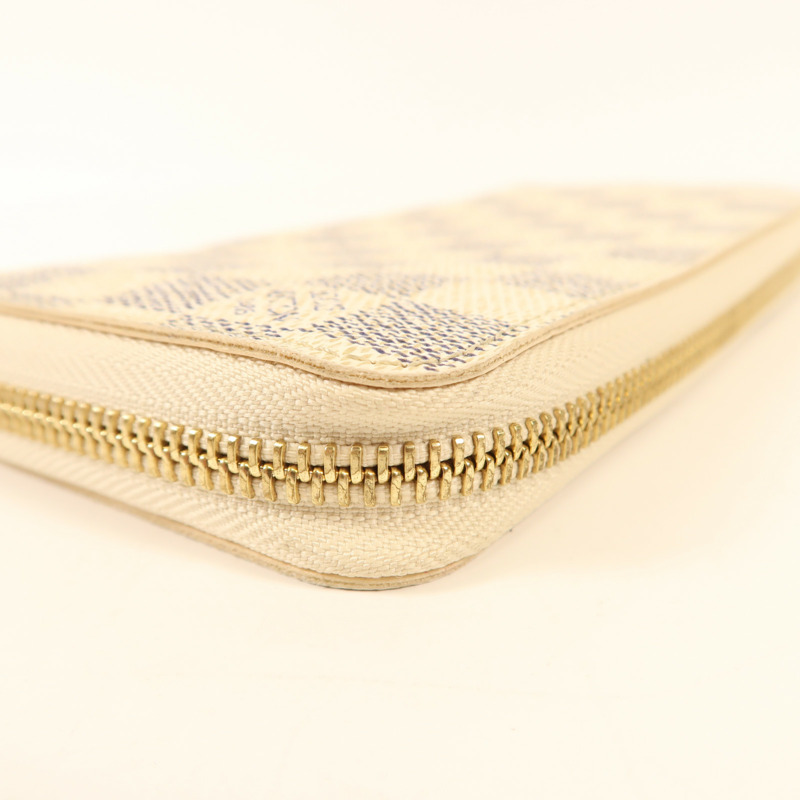 LOUIS VUITTON Damier Azur Zippy Wallet金扣長錢包-9