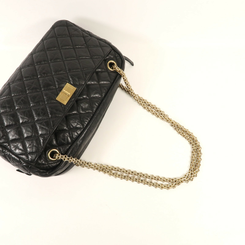 CHANEL 牛皮皮革2.55 Shoulder Bag金扣鏈帶肩背袋-7