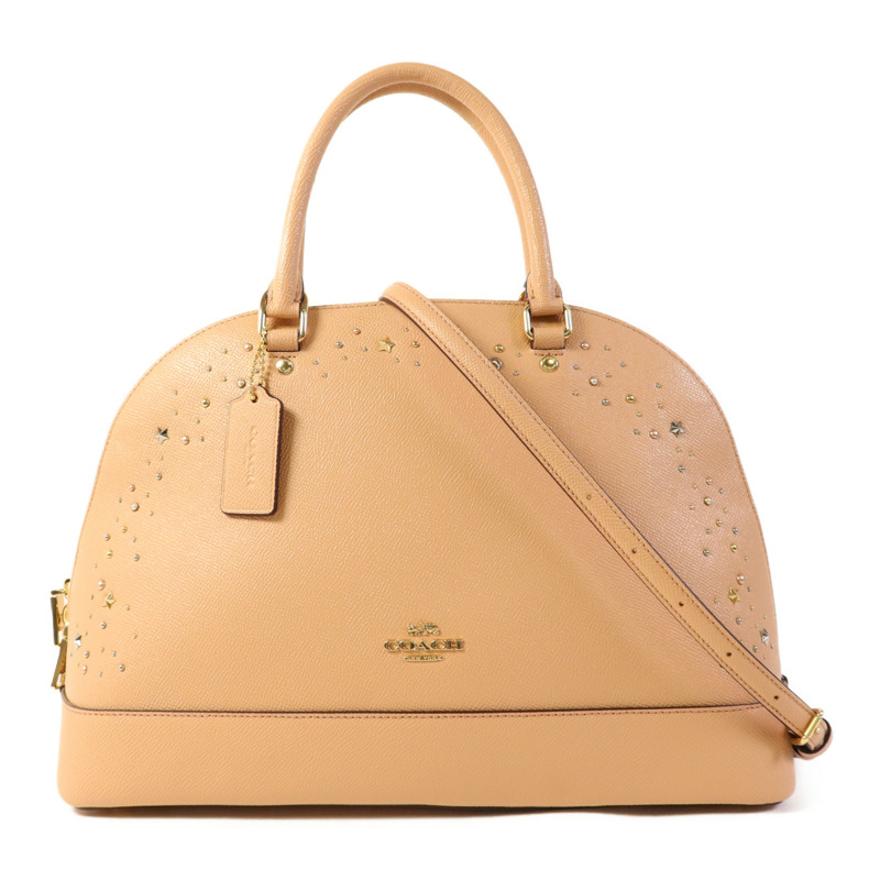 COACH 牛皮皮革2 Way Shoulder Bag金扣手挽肩背兩用袋-0