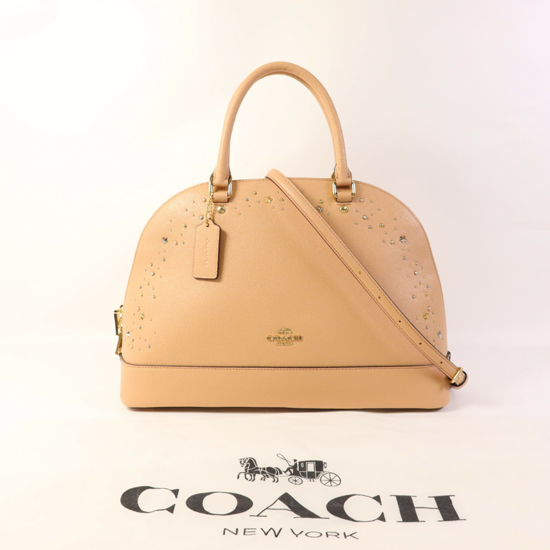 COACH 牛皮皮革2 Way Shoulder Bag金扣手挽肩背兩用袋-16