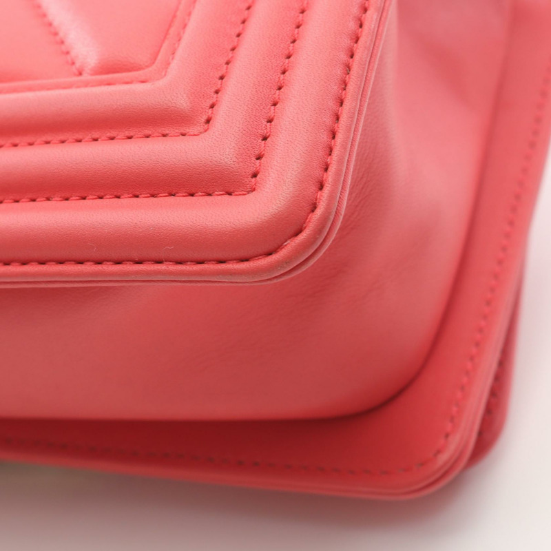 CHANEL Boy 小號 V 字形 V 形針腳鏈條單肩包 A67085 小羊皮粉紅色 GHW-7