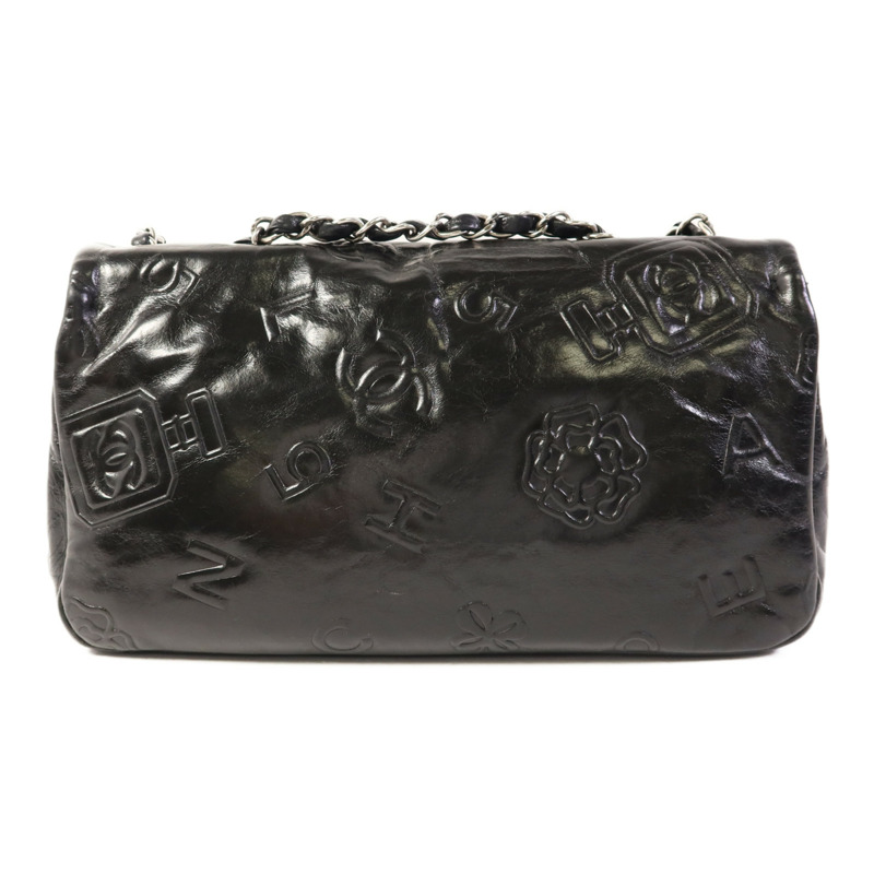 CHANEL 牛皮皮革Chain Shoulder Bag銀扣鏈帶肩背袋-1