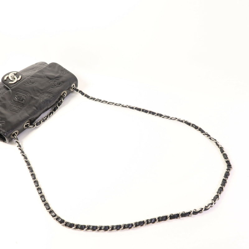 CHANEL 牛皮皮革Chain Shoulder Bag銀扣鏈帶肩背袋-4