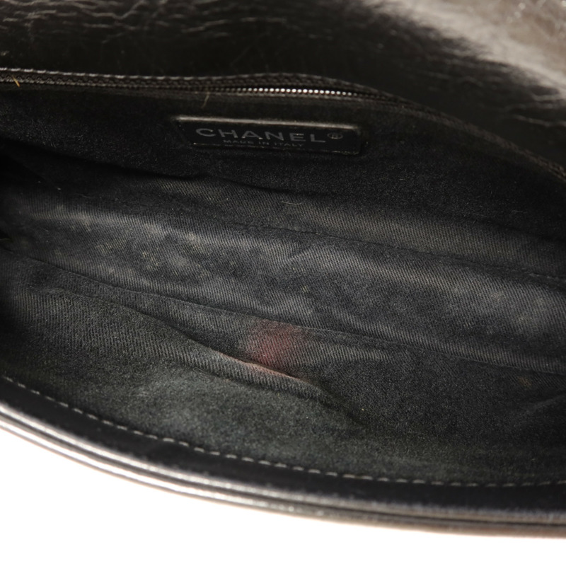 CHANEL 牛皮皮革Chain Shoulder Bag銀扣鏈帶肩背袋-6