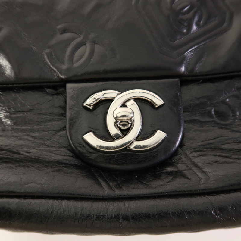CHANEL 牛皮皮革Chain Shoulder Bag銀扣鏈帶肩背袋-9