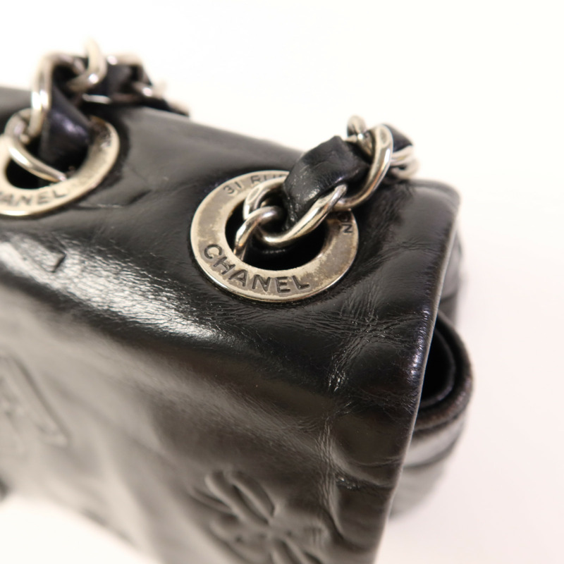 CHANEL 牛皮皮革Chain Shoulder Bag銀扣鏈帶肩背袋-10