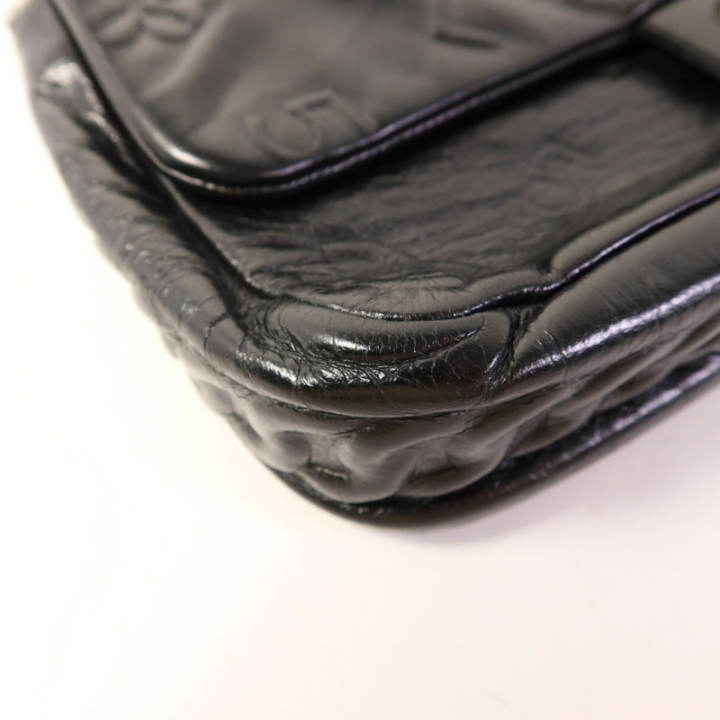 CHANEL 牛皮皮革Chain Shoulder Bag銀扣鏈帶肩背袋-12