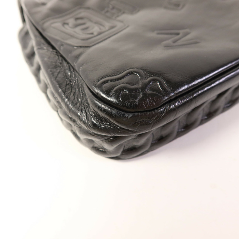 CHANEL 牛皮皮革Chain Shoulder Bag銀扣鏈帶肩背袋-14