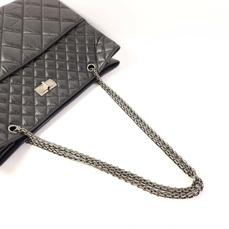 CHANEL 牛皮皮革2.55銀扣手挽袋-4