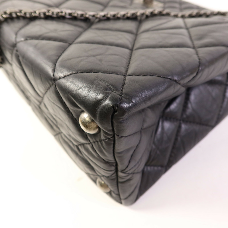 CHANEL 牛皮皮革2.55銀扣手挽袋-9