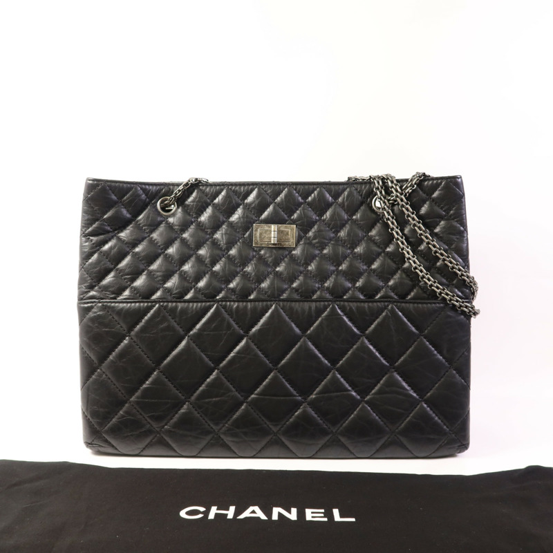 CHANEL 牛皮皮革2.55銀扣手挽袋-14