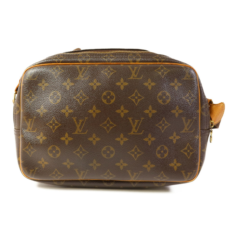 LOUIS VUITTON Monogram Reporter PM金扣肩背袋棕色-2
