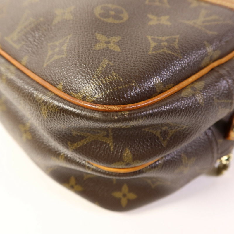LOUIS VUITTON Monogram Reporter PM金扣肩背袋棕色-9