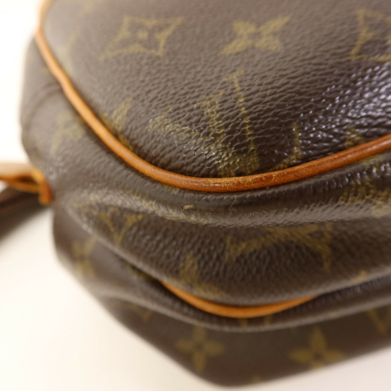 LOUIS VUITTON Monogram Reporter PM金扣肩背袋棕色-10