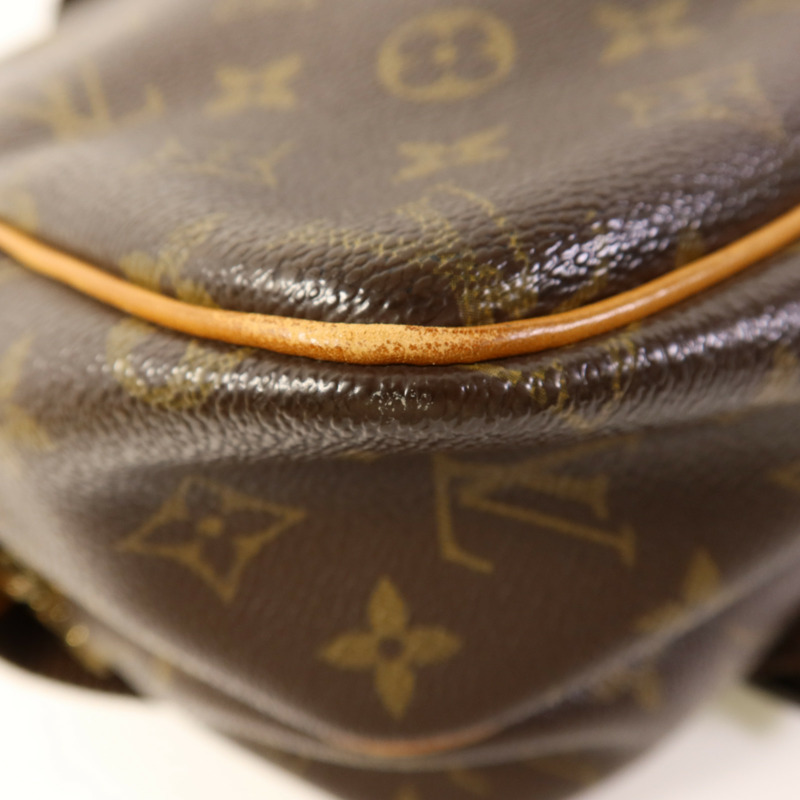 LOUIS VUITTON Monogram Reporter PM金扣肩背袋棕色-12