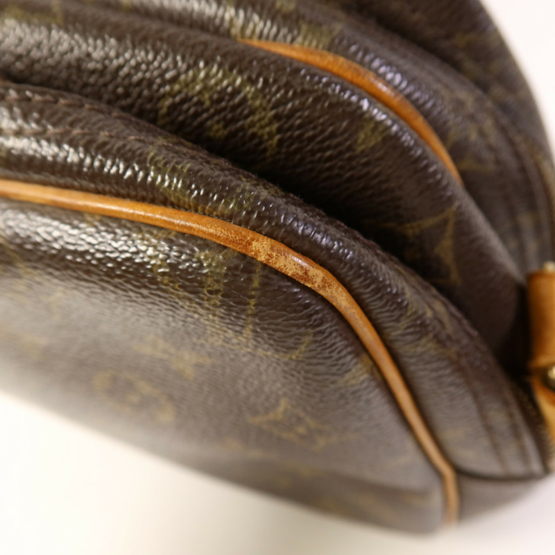 LOUIS VUITTON Monogram Reporter PM金扣肩背袋棕色-13