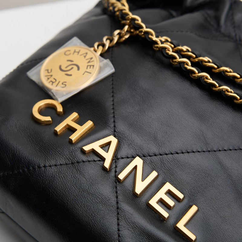 Chanel 22 bag mini 黑金-4