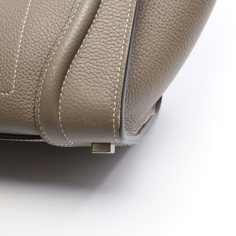 CELINE Luggage 微型購物袋手提包皮革棕灰色二手女士-6