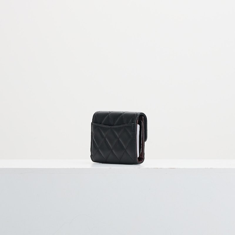 二手Chanel cf三折卡包/黑金羊 芯片款-2