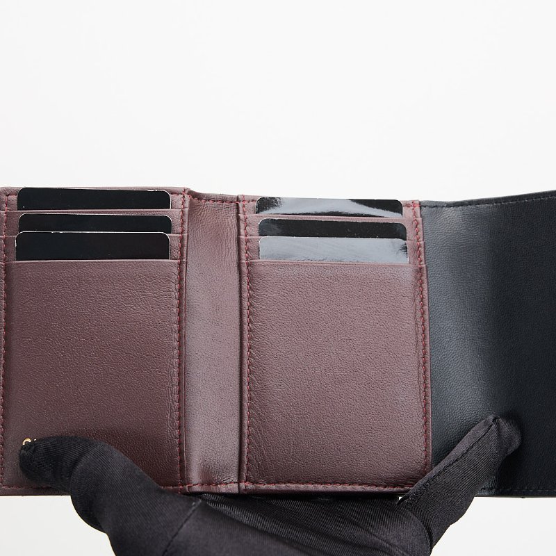 二手Chanel cf三折卡包/黑金羊 芯片款-19