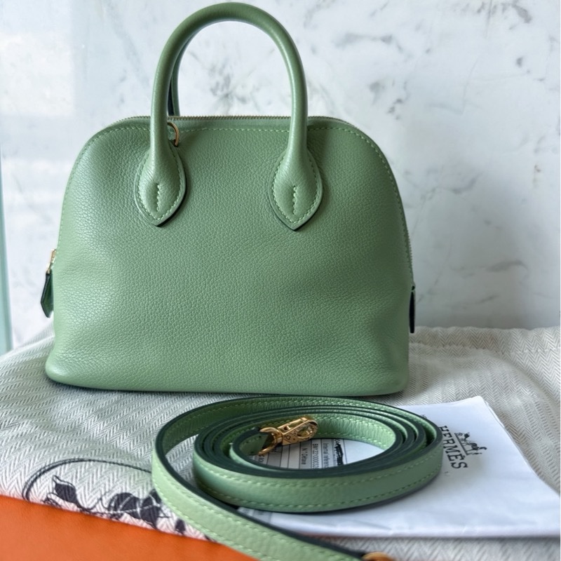 Hermes Mini bolide 牛油果綠-9