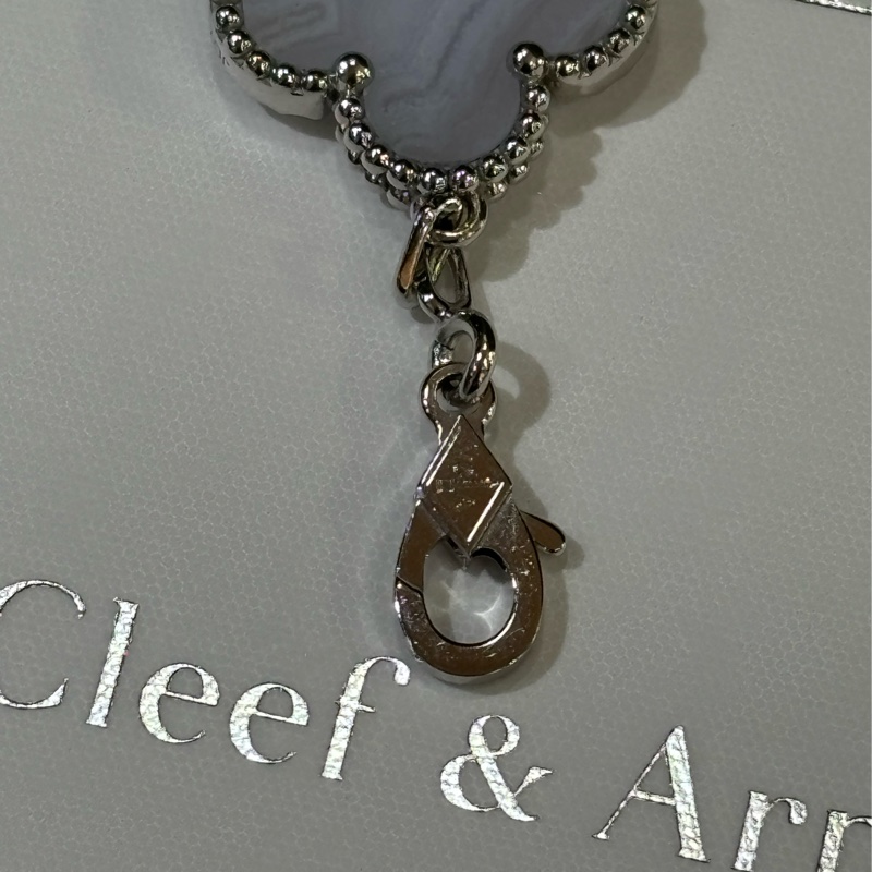 Van Cleef & Arpels梵克雅寶 Vintage Alhambra手鍊 五花 藍玉髓5枚四葉幸運圖騰-16