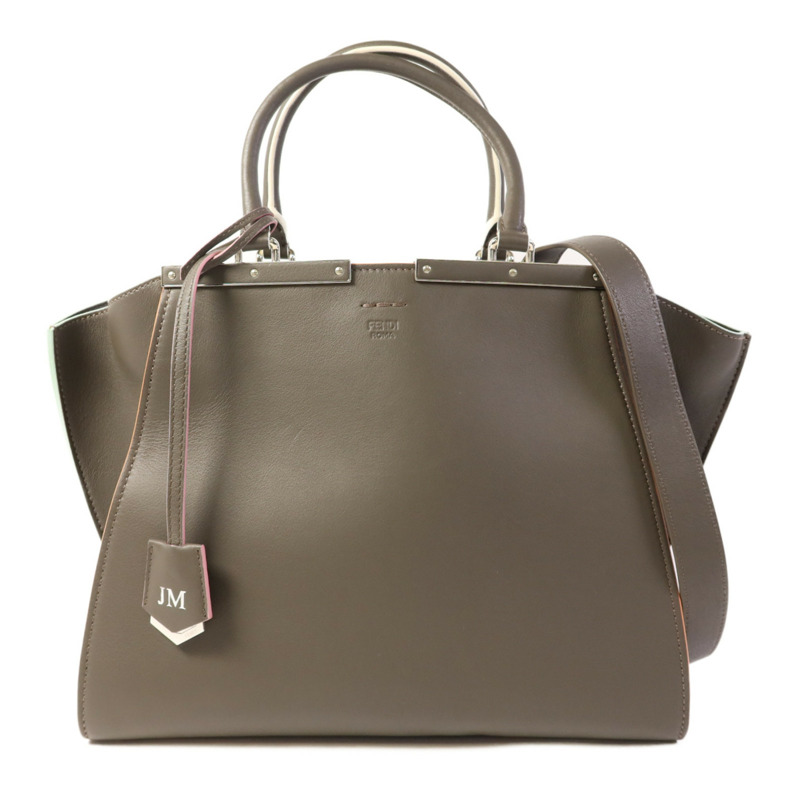 FENDI 牛皮皮革3 Jours銀扣手挽肩背兩用袋-0