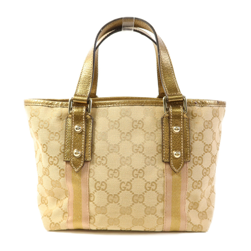 GUCCI 帆布Hand Bag金扣手挽袋-1