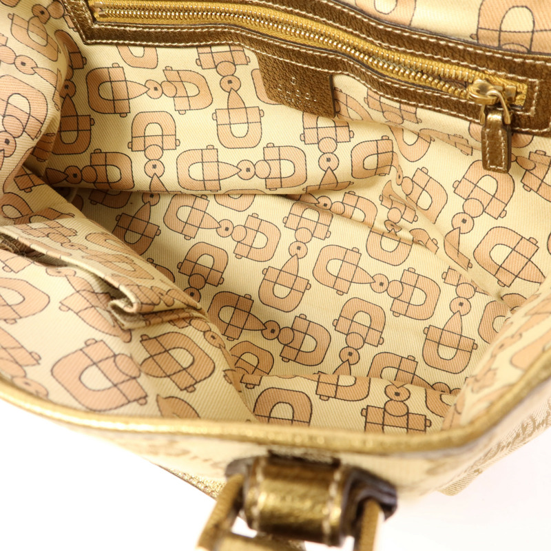 GUCCI 帆布Hand Bag金扣手挽袋-5